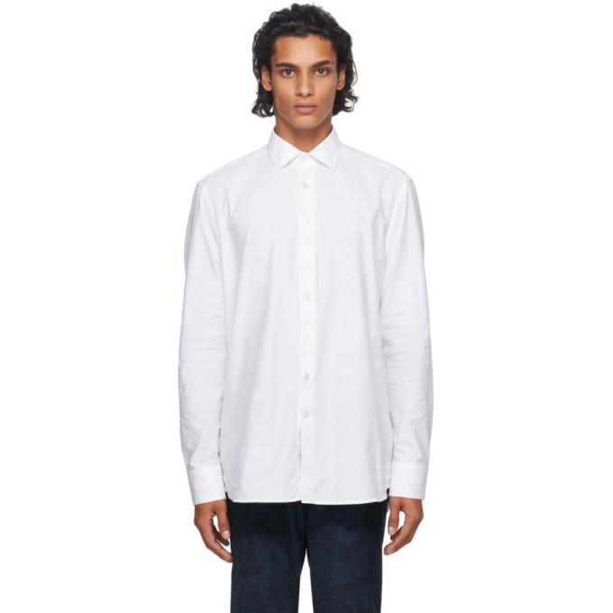 Photo: Etro White Embroidered Detail Shirt