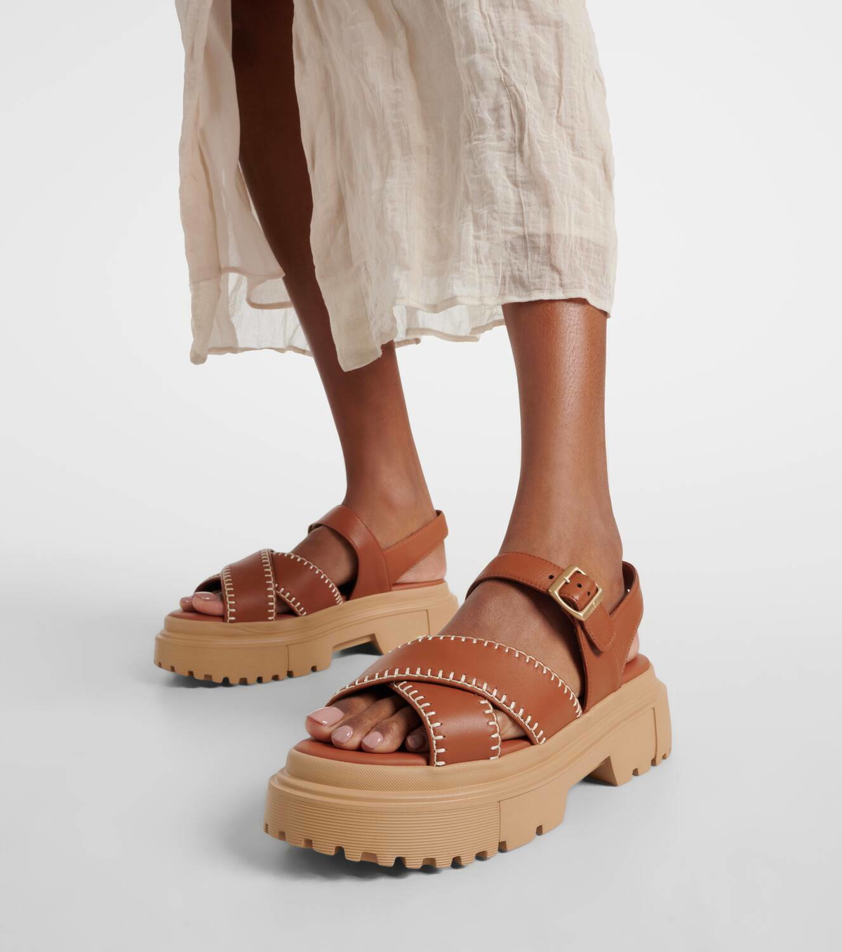 Hogan Leather slingback sandals Hogan