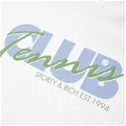 Sporty & Rich Agassi T-Shirt in White/Washed Hydrangea