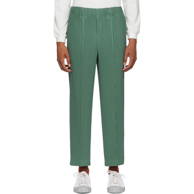 Photo: Homme Plisse Issey Miyake Green Tailored Pleats Trousers