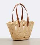 Aquazzura Artiste Medium raffia tote bag