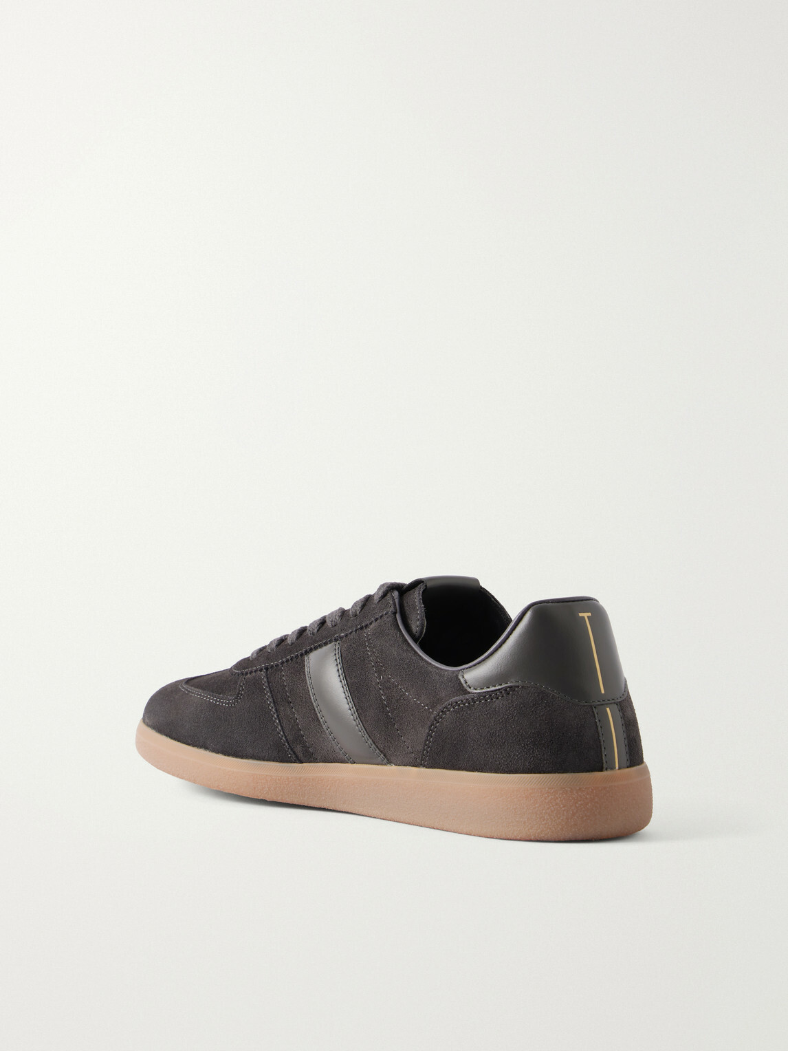 TOM FORD - Archer Leather-Trimmed Suede Sneakers - Gray