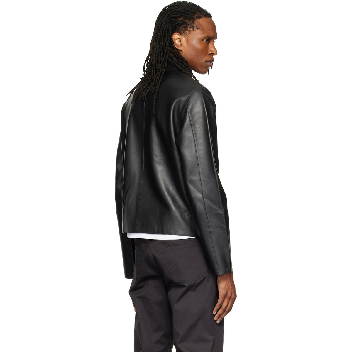 HELIOT EMIL Black Tremor Leather Jacket