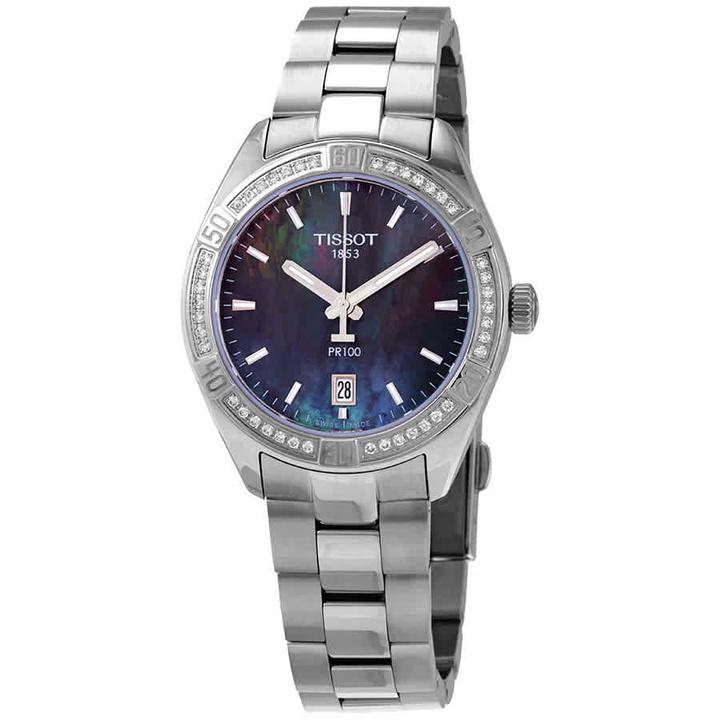 Photo: Tissot PR 100 Black Mother of Pearl Dial Ladies Watch T101.910.61.121.00
