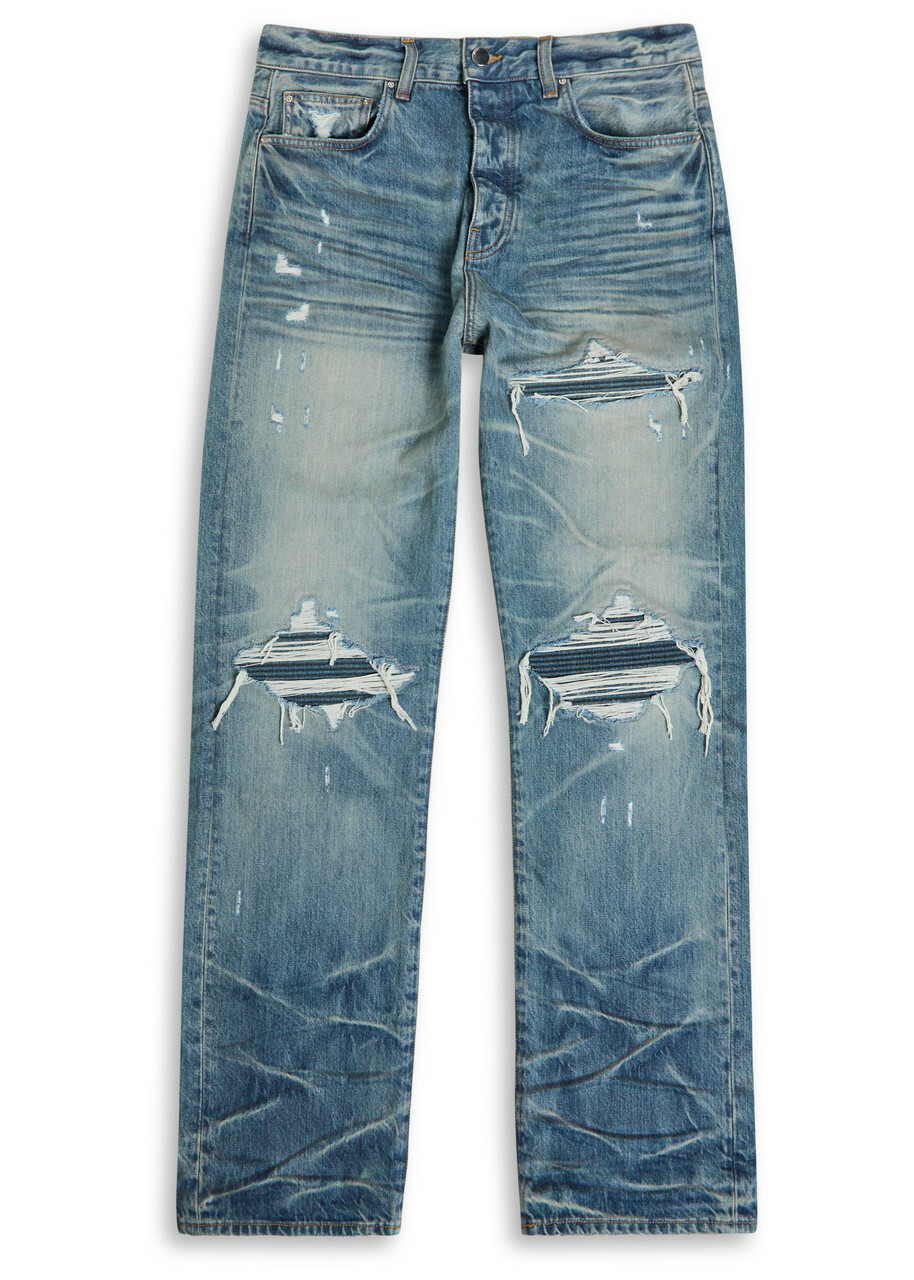AMIRI - Release Hem Straight-Leg Distressed Jeans - Blue Amiri