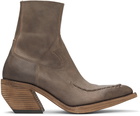 Acne Studios Taupe Leather Bastiag Boots