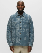 Portuguese Flannel Abstract Paisley Overshirt Blue - Mens - Overshirts