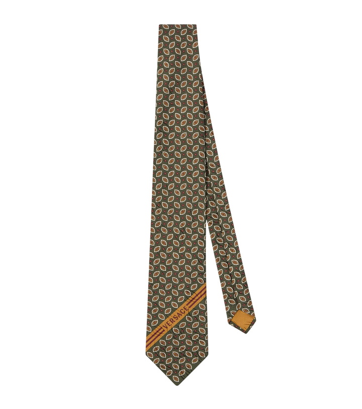 Photo: Versace Logo printed silk tie