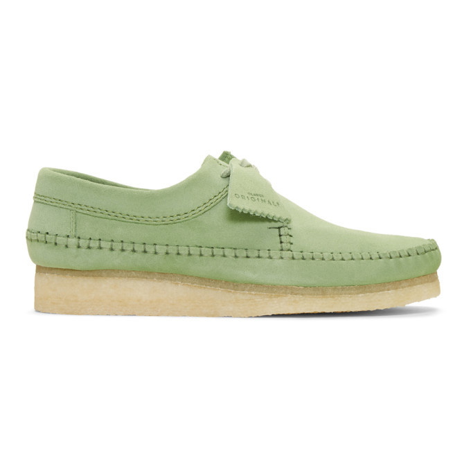 Photo: Clarks Originals Green Suede Weaver Moccasins