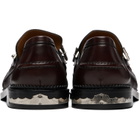 Toga Virilis Brown Embossed Leather Loafers