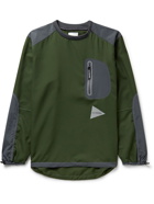 And Wander - Vent Nylon-Trimmed Ripstop Sweatshirt - Green