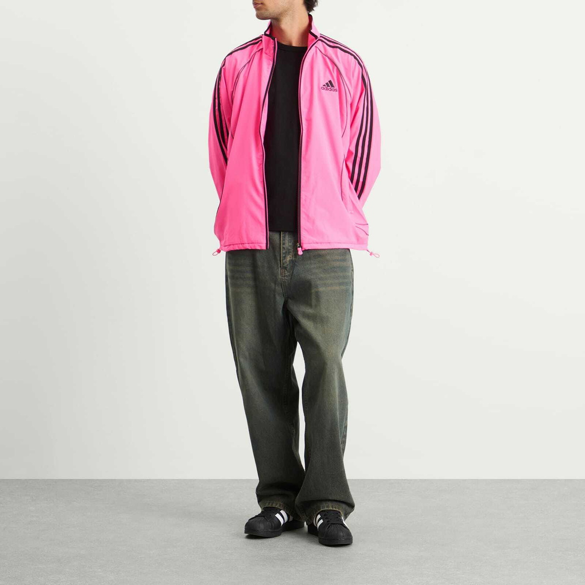 Adidas Men's Teamgeist Track Top in Lucid Pink/Black