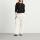 Nothing Written Women's Vintage Button T-Shirt in Black