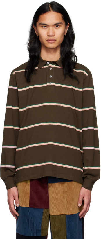 Photo: Noah Brown Cotton Long Sleeve Polo