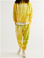 CAMP HIGH - Counselor Logo-Print Tie-Dyed Loopback Cotton-Jersey Hoodie - Yellow