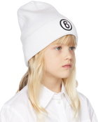 MM6 Maison Margiela Kids White Logo Beanie