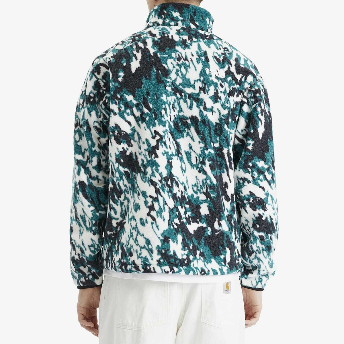 The North Face Men's Fleeski 1/4 Zip Pullover in Deep Nori Trail Grid
