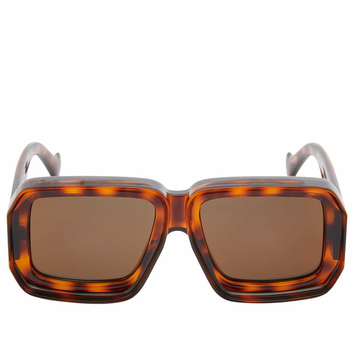 Loewe Eyewear Loewe Paula's Ibiza Dive Mask Sunglasses in Dark Havana/Brown Mirror 