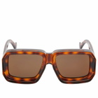Loewe Eyewear Loewe Paula's Ibiza Dive Mask Sunglasses in Dark Havana/Brown Mirror 