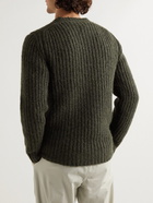 Officine Générale - Marco Ribbed Merino Wool-Blend Sweater - Green