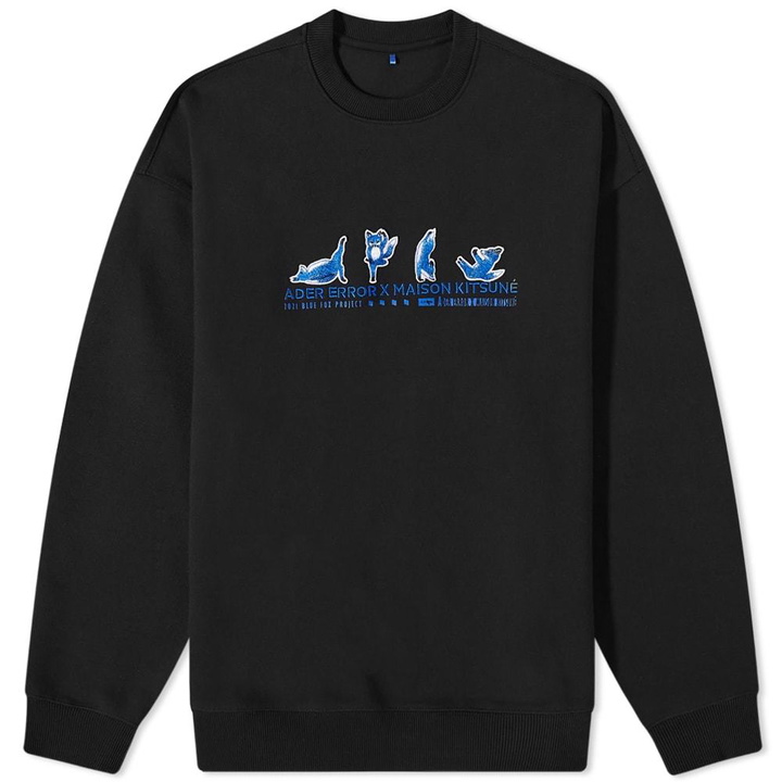 Photo: Maison Kitsuné X ADER error Yoga Blue Fox Crew Sweat