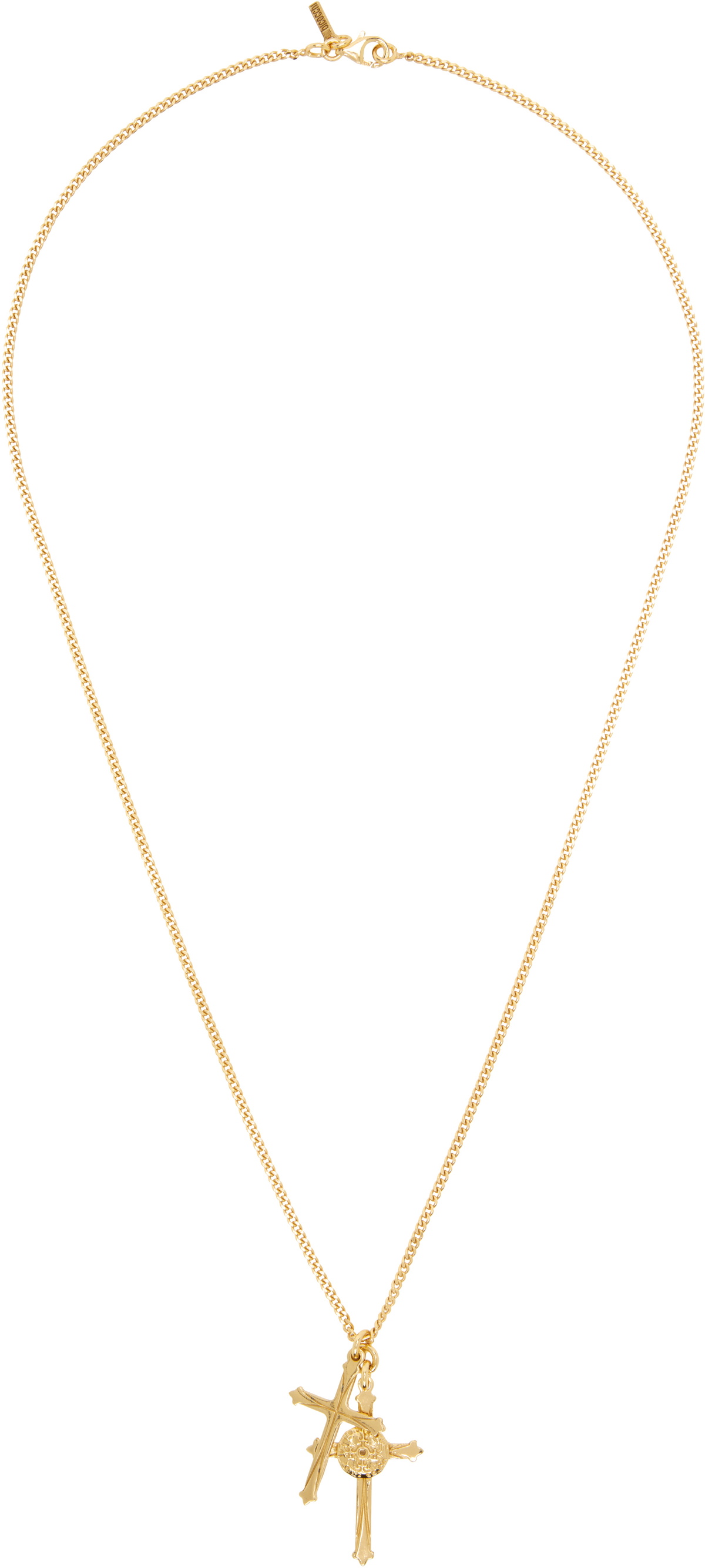 Emanuele Bicocchi Silver Double Cross Necklace Emanuele Bicocchi