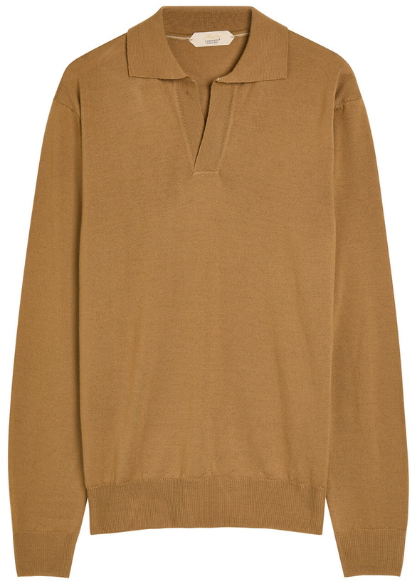 Photo: Aurélien Wool Polo Shirt Caramel