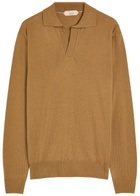 Aurélien Wool Polo Shirt Caramel