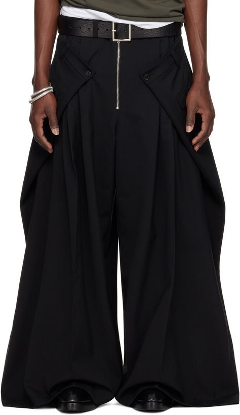 Photo: LU'U DAN SSENSE Exclusive Black Super Big Tailored Trousers