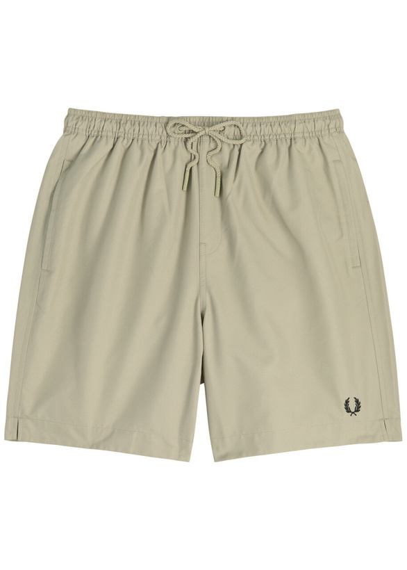Photo: Fred Perry Logo-embroidered Shell Swim Shorts Grey