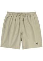Fred Perry Logo-embroidered Shell Swim Shorts Grey