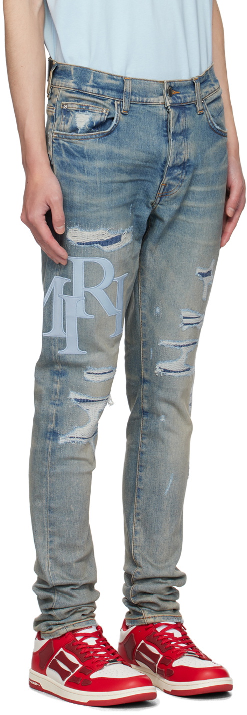 AMIRI Indigo Staggered Jeans Amiri