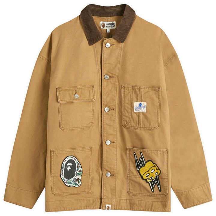 Photo: A Bathing Ape Men's Washed Duck Coverall Jacket in Beige