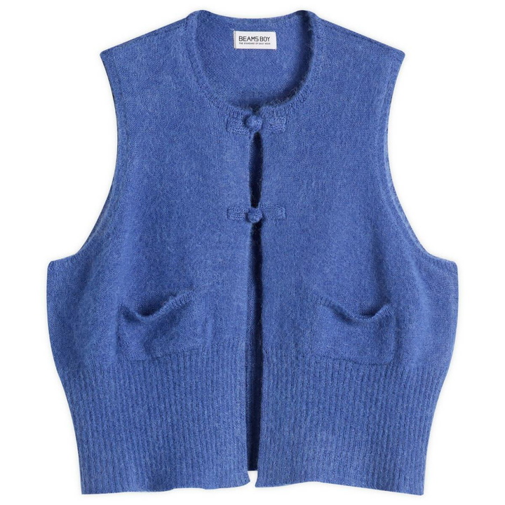 Photo: Beams Boy Women's China Button Knit Vest in Blue