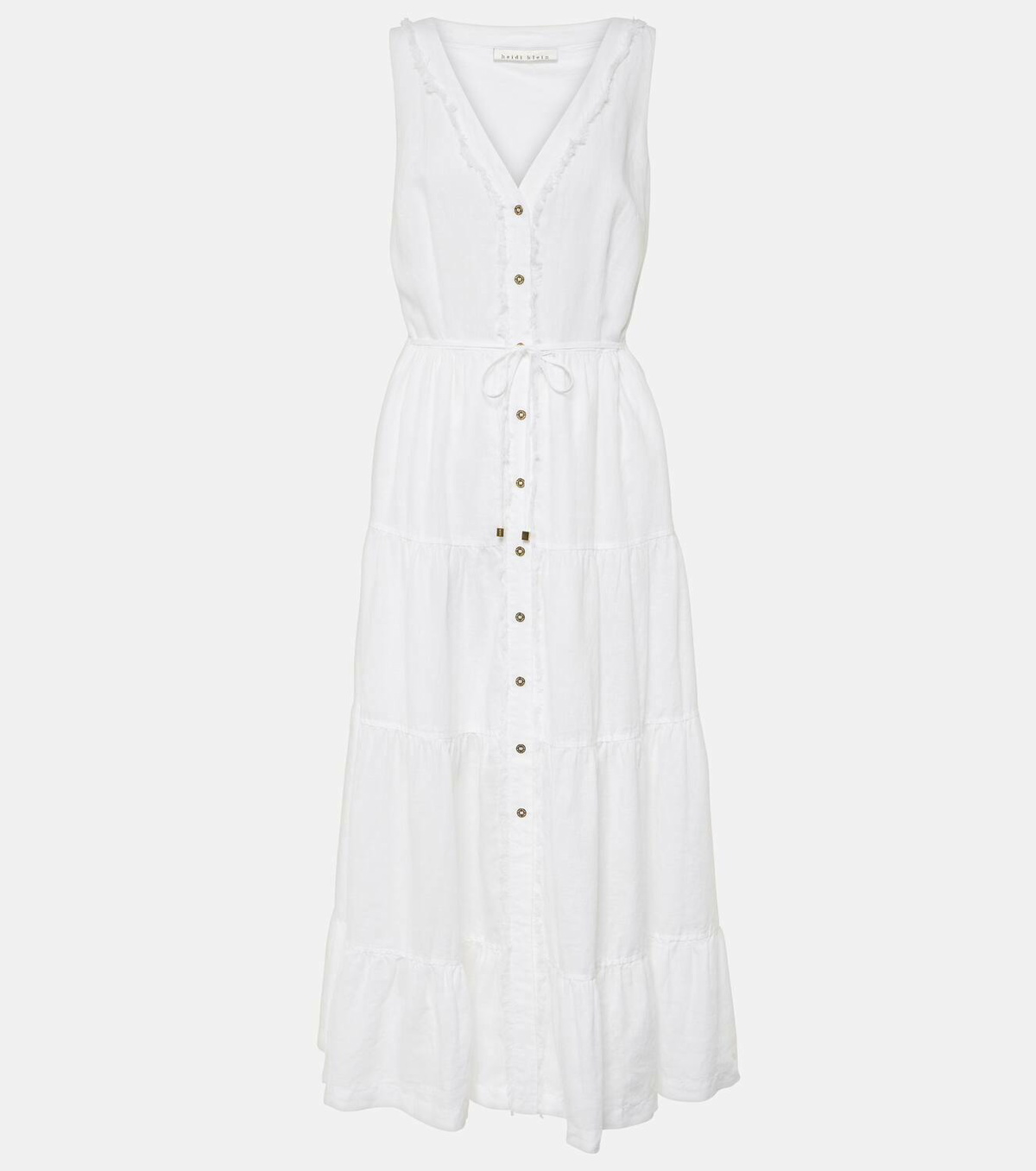 Heidi Klein White Bay linen midi dress