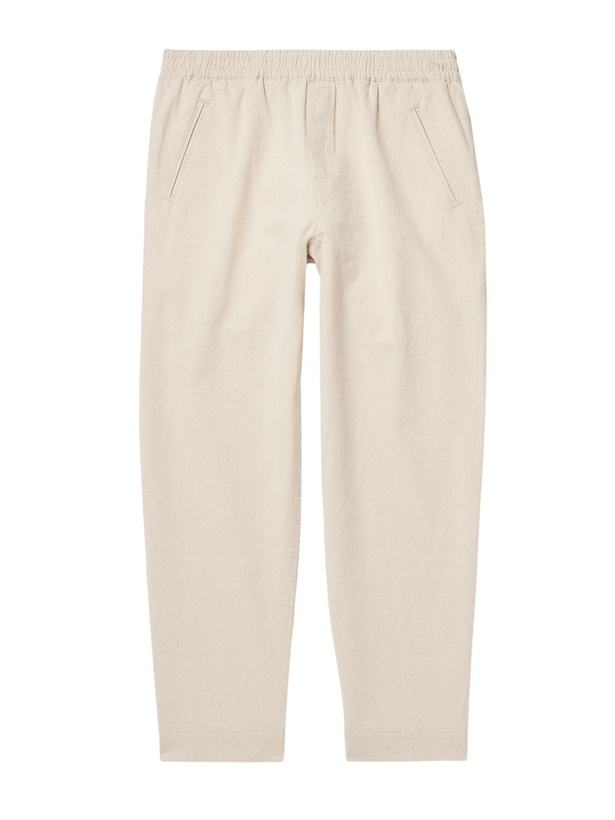 Photo: Folk - Drawcord Assembly Straight-Leg Linen and Cotton-Blend Trousers - Neutrals