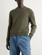 Bottega Veneta - Intrecciato Suede-Trimmed Cashmere-Blend Sweater - Green