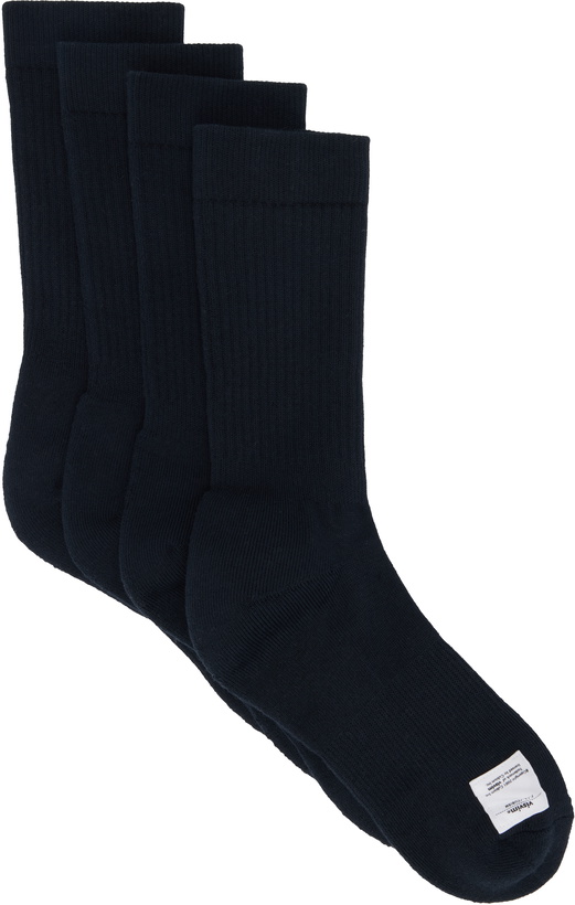 Photo: visvim Two-Pack Navy Achilles Hi Socks