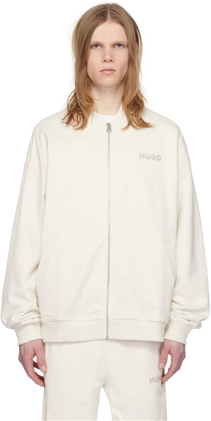 Photo: Hugo Off-White Embroidered Bomber Jacket
