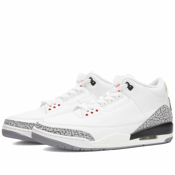 Photo: Nike Men's Air Jordan 3 Retro Sneakers in Summit White/Fire Red