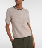 Velvet Briana embellished wool-blend top
