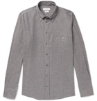 RICHARD JAMES - Button-Down Collar Brushed Cotton-Flannel Shirt - Gray