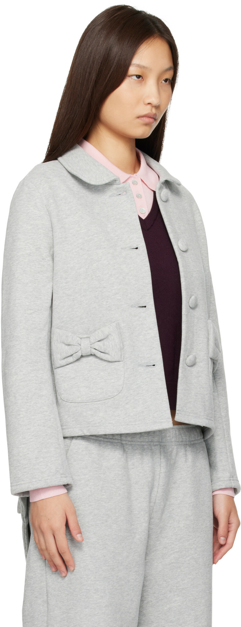 Sandy Liang Gray Knoll Jacket