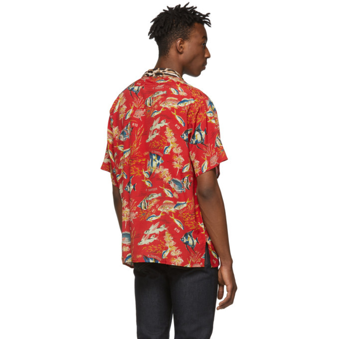 R13 Red Hawaiian Short Sleeve Shirt R13