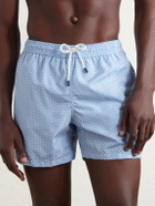 FEDELI - Madeira Printed Straight-Leg Swim Shorts - Blue