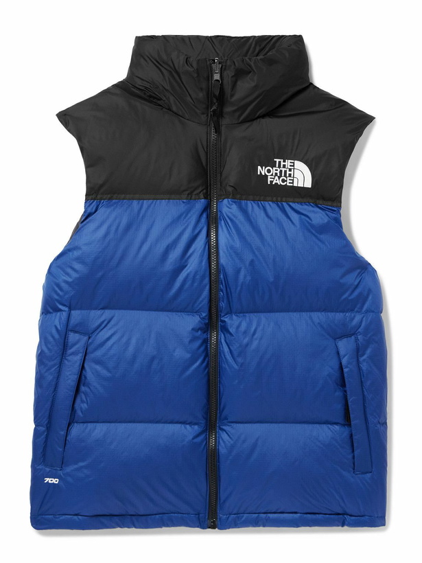 Photo: The North Face - 1996 Retro Nuptse Quilted Recycled-Ripstop and Shell Hooded Down Gilet - Blue