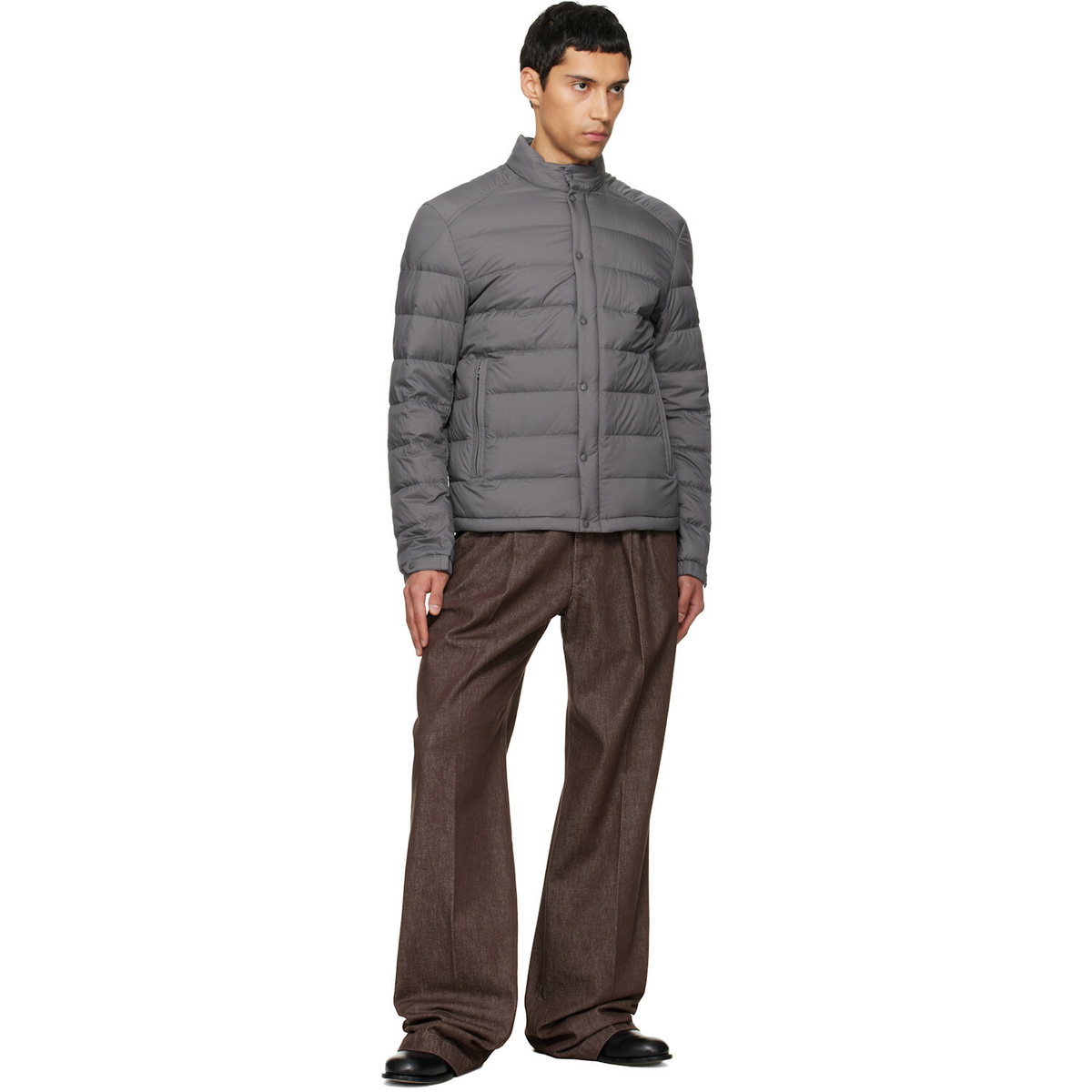 Moncler Gray Selves Short Down Jacket