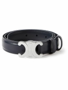 CELINE - 2.5cm Triomphe Leather Belt - Blue
