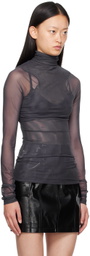 LVIR Grey Sheer Turtleneck