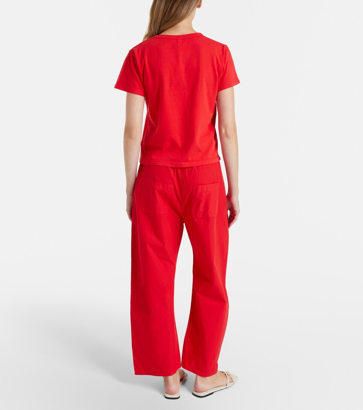 Leset Kyoto cropped cotton wide-leg pants